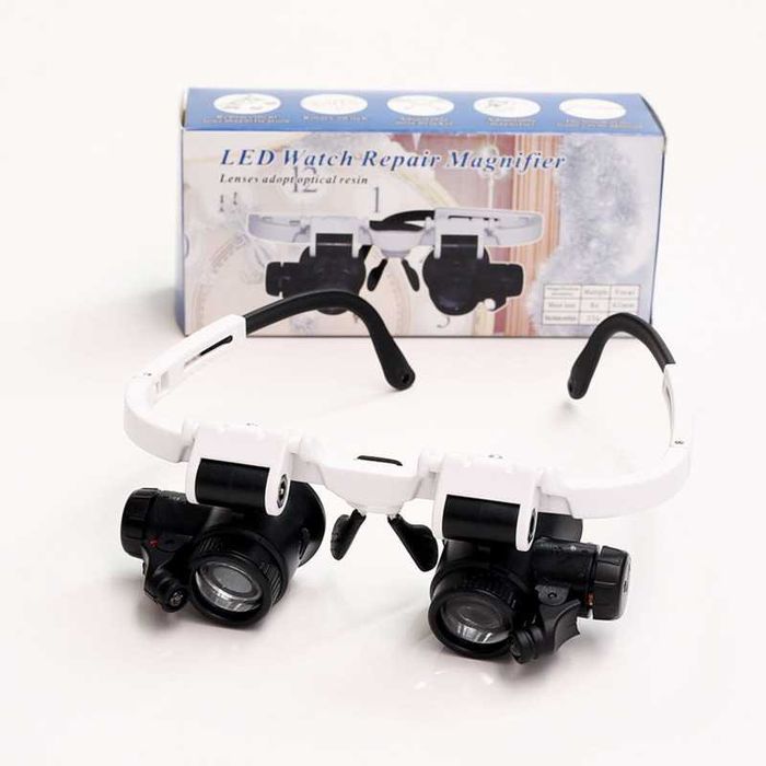 Диоптрични очила Лупи за глава с LED осветление и увеличение 8x-23x