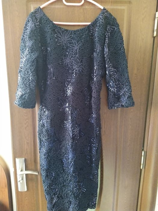 Официална рокля с пайети в тъмно син цвят от Junona