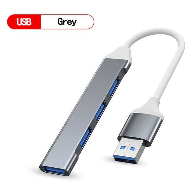 USB HUB 3.0, 4 Ports. Тип USB и Type-C. Гарантия. Доставка