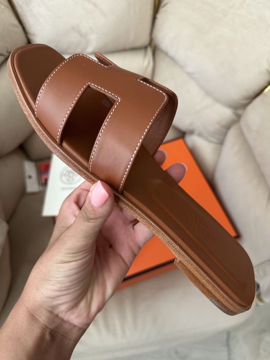 Papuci hermes oran piele naturala