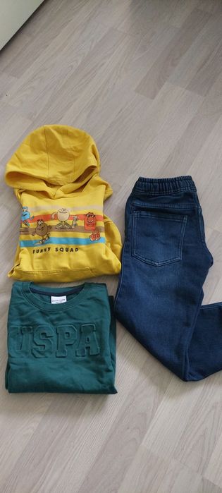 USPA U.S. Polo Assn.,  LC Waikiki, зимни дънки, блуза, блузон 6-7 г.