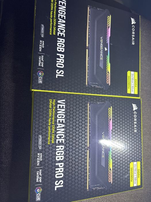 Памет Corsair Vengeance RGB PRO SL, 32GB/2х16/ DDR4, 3600MHz CL16, Dual Channel Kit