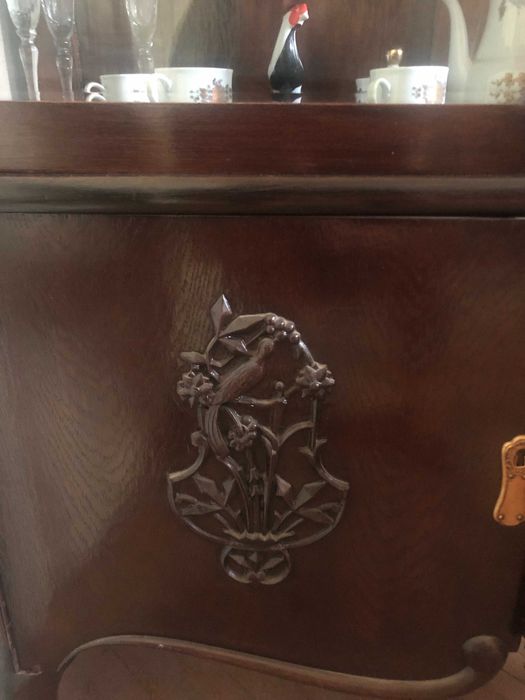 mobila dining-room/living-room, lemn masiv, anii 1900