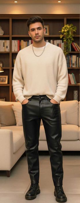 Кожен панталон Bershka