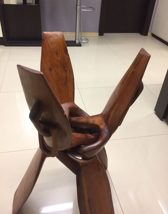 Колекционерска винтидж африканска масичка от тиково дърво