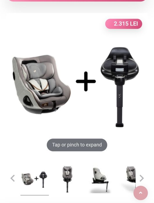 Scaun auto copii Joie i-Size i-Harbour Signature + baza 360, 40-105cm