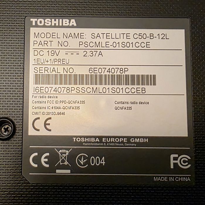 Laptop Toshiba Satellite