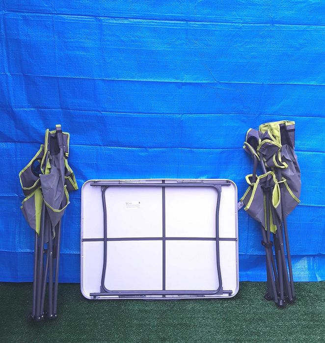 Masa pliabila din Aluminiu si 2 scaune pliabile noi - 175 Lei