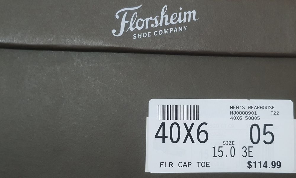 Туфли мужские Florsheim Corbetta Cap Toe Oxford 48 размер.