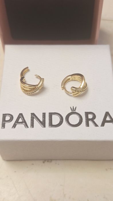 Cercei Pandora suflati aur 14k + zirconiu