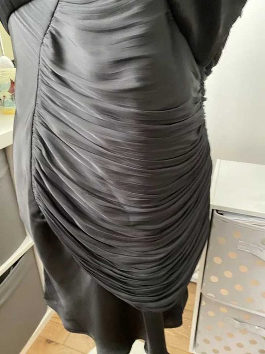 Zara rochie mini scurta neagra bretele tip corset