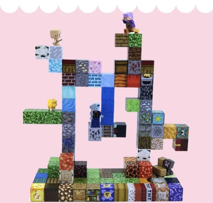 Магнитные блоки игрушки Minecraft 2x2