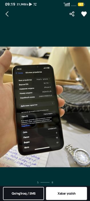 Iphone x 64 xotirali