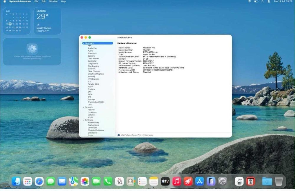 Macbook M4 Pro 16" - 24GB / 512GB / 50 цикъла / гаранция до Октомври