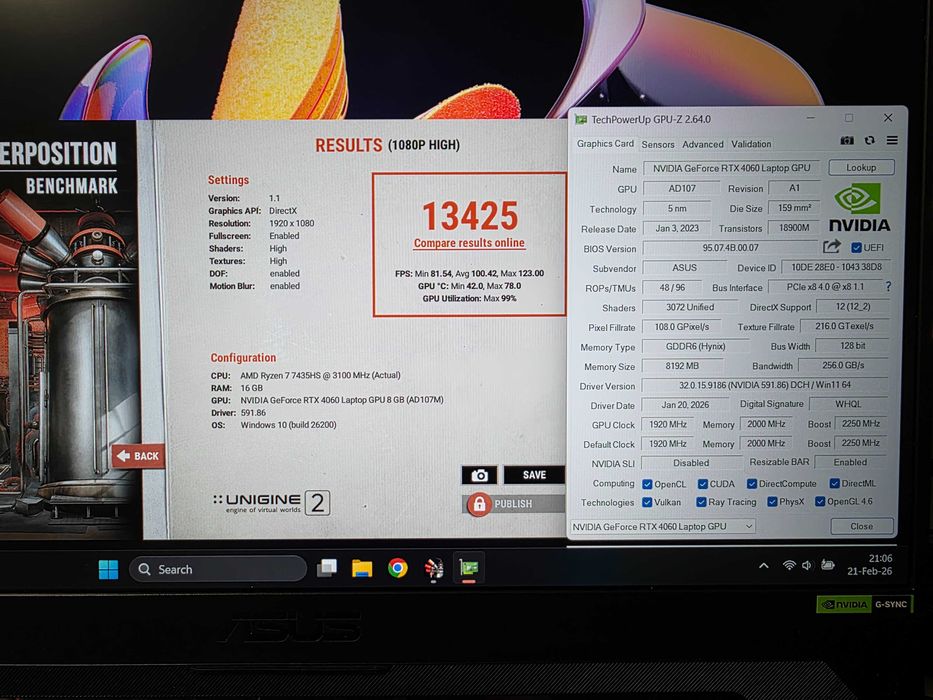 Asus TUF Gaming R7 7435HS 16GB DDR5 1TB M.2 SSD RTX 4060 8GB