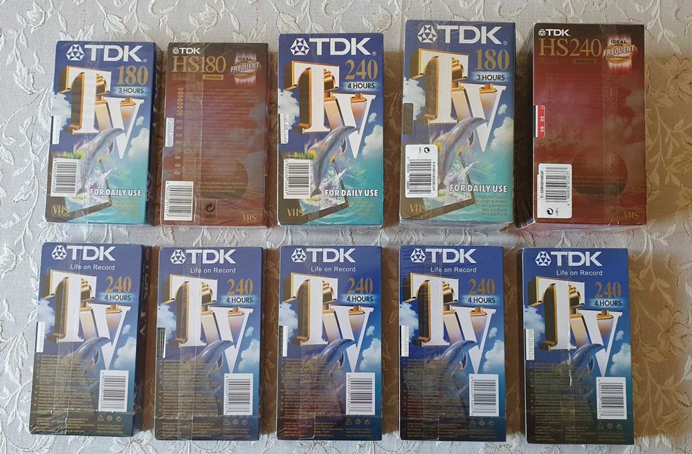 Нови видеокасети VHS TDK, JVC, BASF, Sony, Memorex. Konica