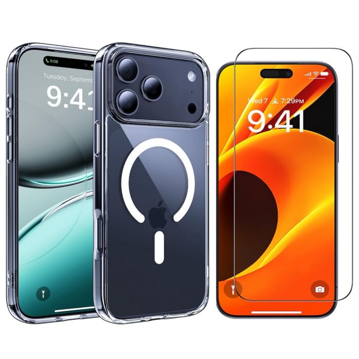 Iphone 17 PRO 17 PRO MAX 17 17 AIR Husa Protect Magsafe Clear HD + Folie Sticla Shock Safe