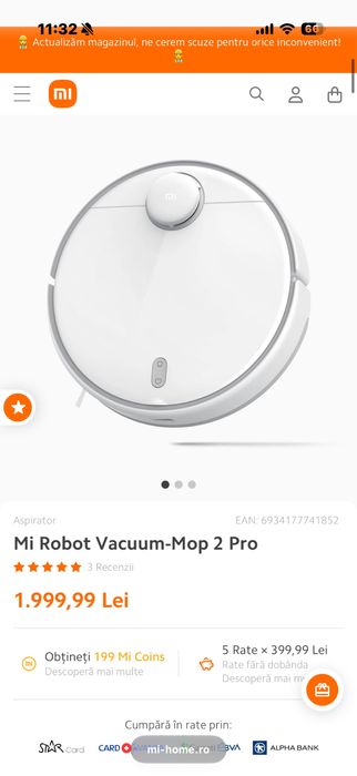 Aspirator robot xiaomi mi robot vacuum mop 2 pro