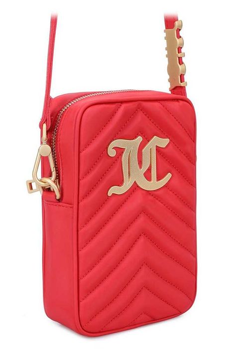 JUICY COUTURE – Дамска чанта с капитониран ефект "RED & GOLD" нова