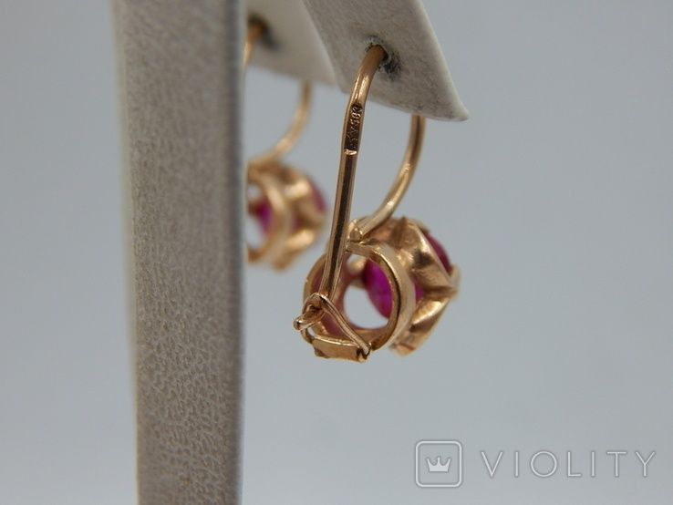 Советские серьги 583 пробы