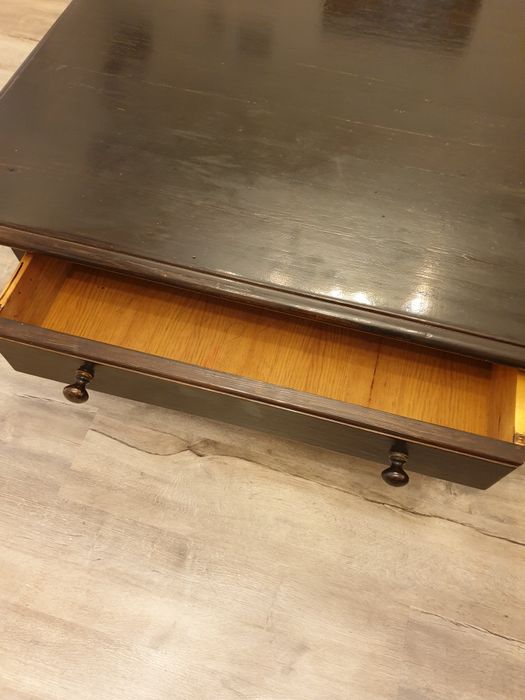Masă pătrată living, cafea, lemn masiv