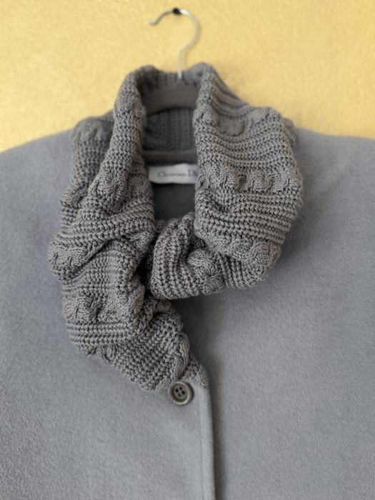 Сиво Вълнено палто Christian Dior