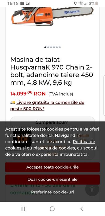 Drujbă de tăiat beton Husqvarna K970  Chain ca NOUĂ