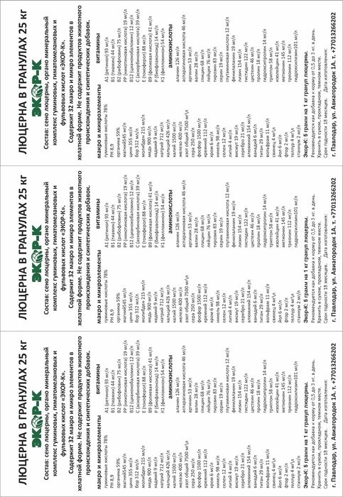 Гранулированная люцерна.