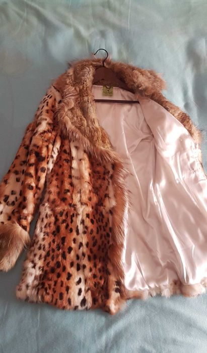 Атрактивно, ново дамско заешко кожухче, S