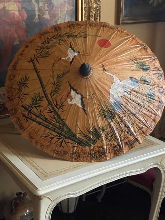 Superba umbrela orientala-bambus-păsări, flori, Olanda