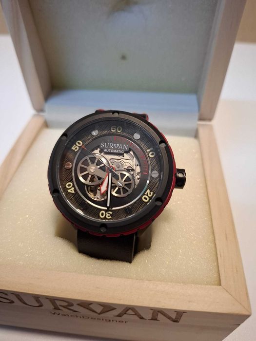 Ceas barbati SURVAN WatchDesigner Japonez automat, mecanism schelet