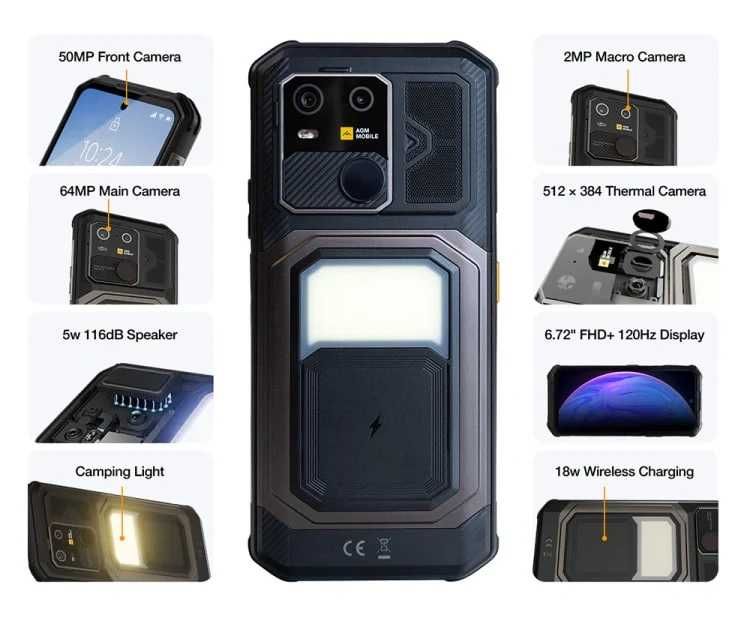 AGM G3 Pro Thermal 5G 24GB RAM 512GB ROM с IP68/IP69K защита