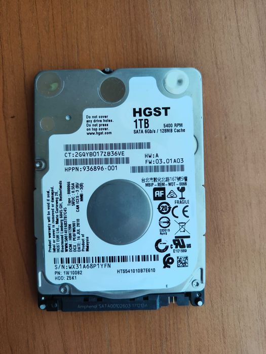 Хард диск за лаптоп HDD Hitachi 1TB, sata 3, 100% Health, на 84 дни работа