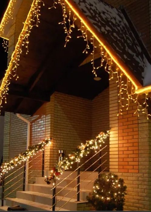 Гирлянда Бахрома для украшенияфасада домов и козырьков домов и рестора