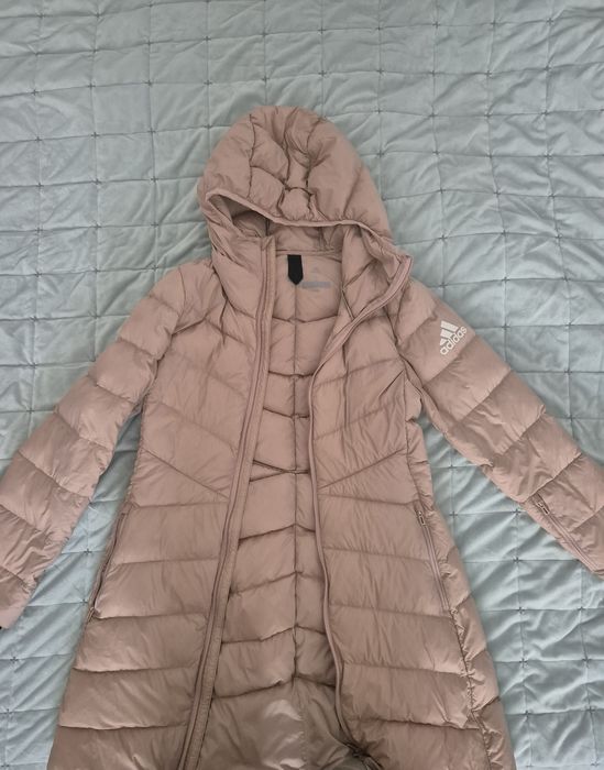 Geacă lungă de damă Adidas, mărimea S – puf de gâscă, super călduroasă
