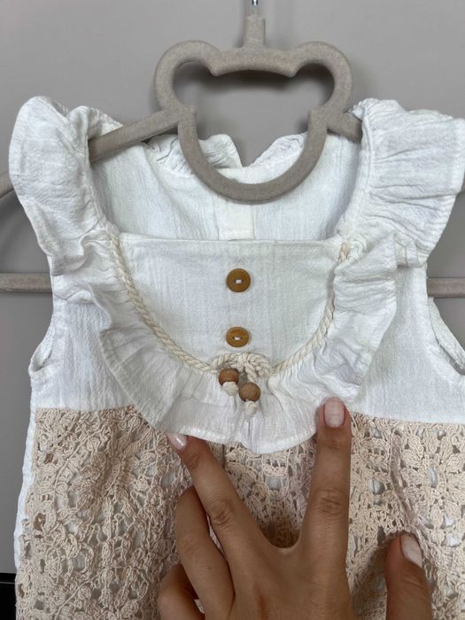 Mymio Kinderland памучно боди с ажурна плетка 9-12 месеца 80 см.