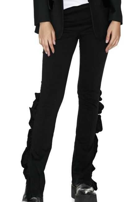 Pantaloni fashion dama PNK Casual cu detaliu lateral negru mar.34(noi)
