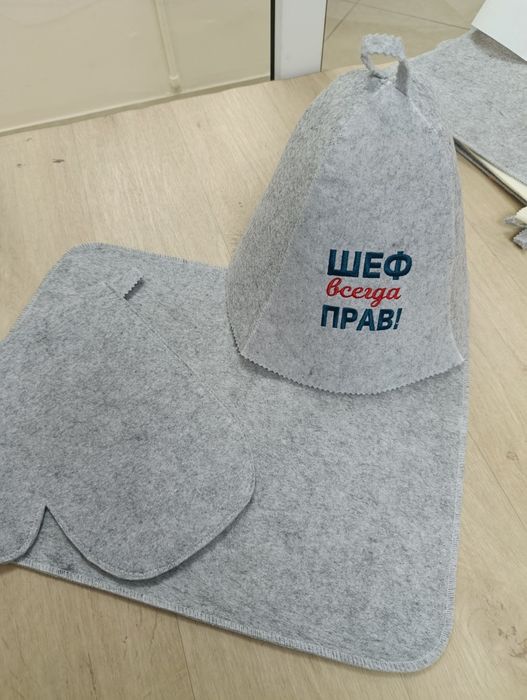 Набор для бани шапка,руковица,коврик