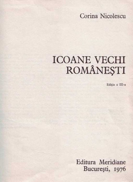 Carte Icoane Vechi Românești (1976)