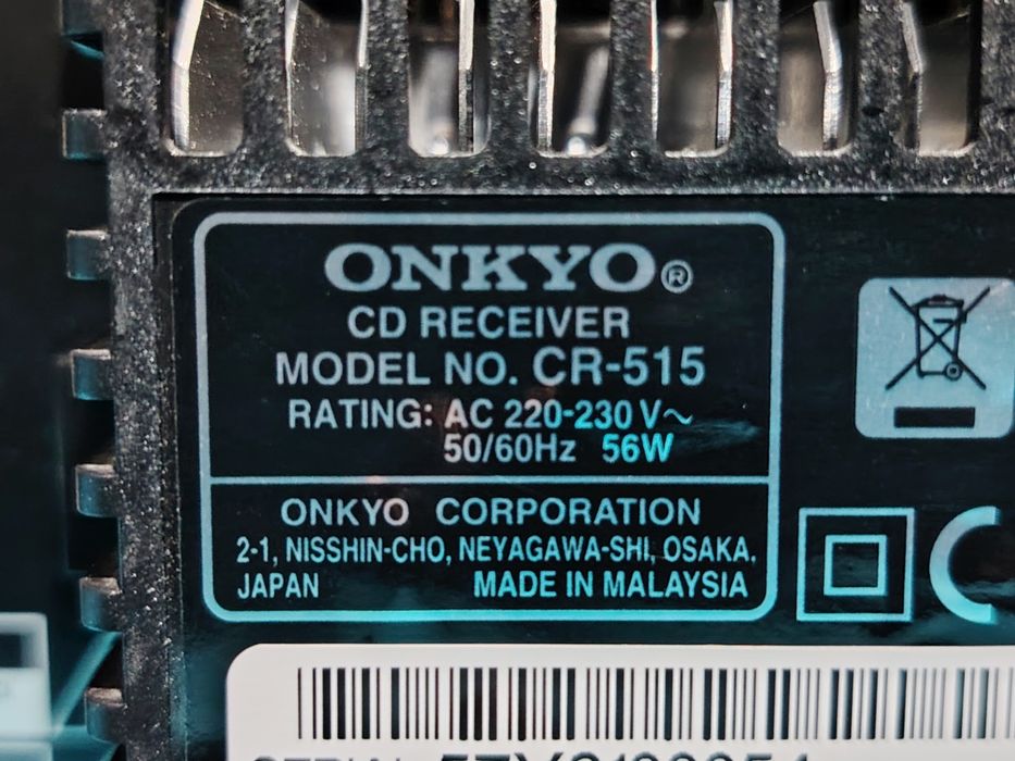 ONKYO CD Receiver CR-515 cu boxe Onkyo  D-N9BX, mini sistem audio, fără telecomandă.