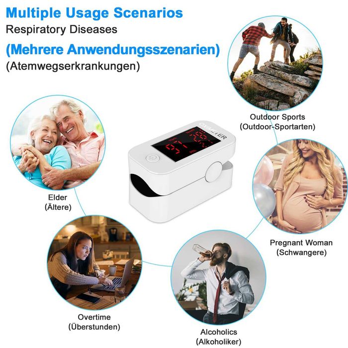 Пръстов пулсов оксиметър с LED дисплей Монитор на сърдечната честота