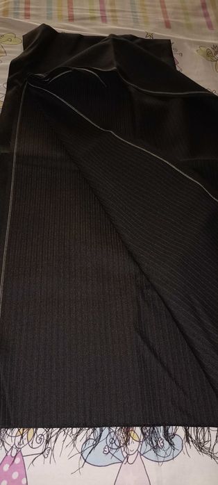 Черен габардин на черно райе