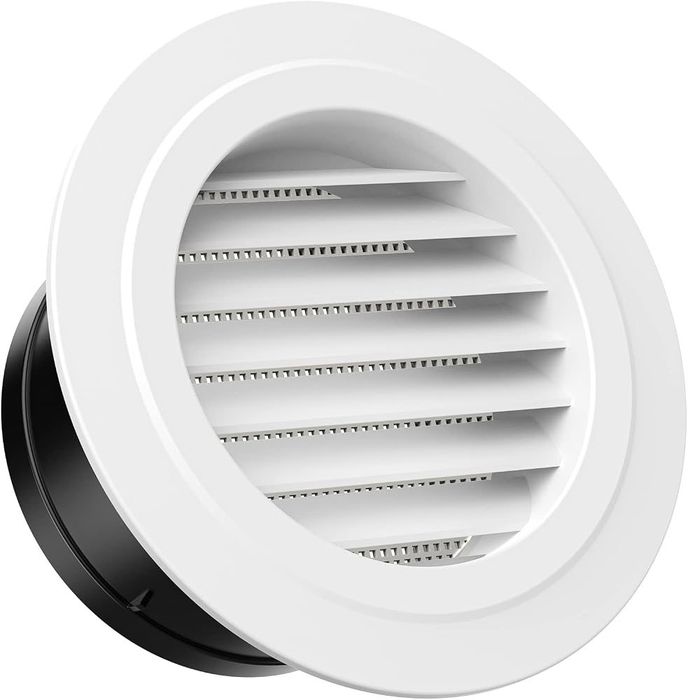 Grila de ventilatie rotunda 150 mm din plastic cu plasa anti-insecte pentru interior si exterior HG Power