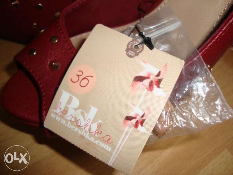 Bershka дамски обувки естествена кожа нови и Guess