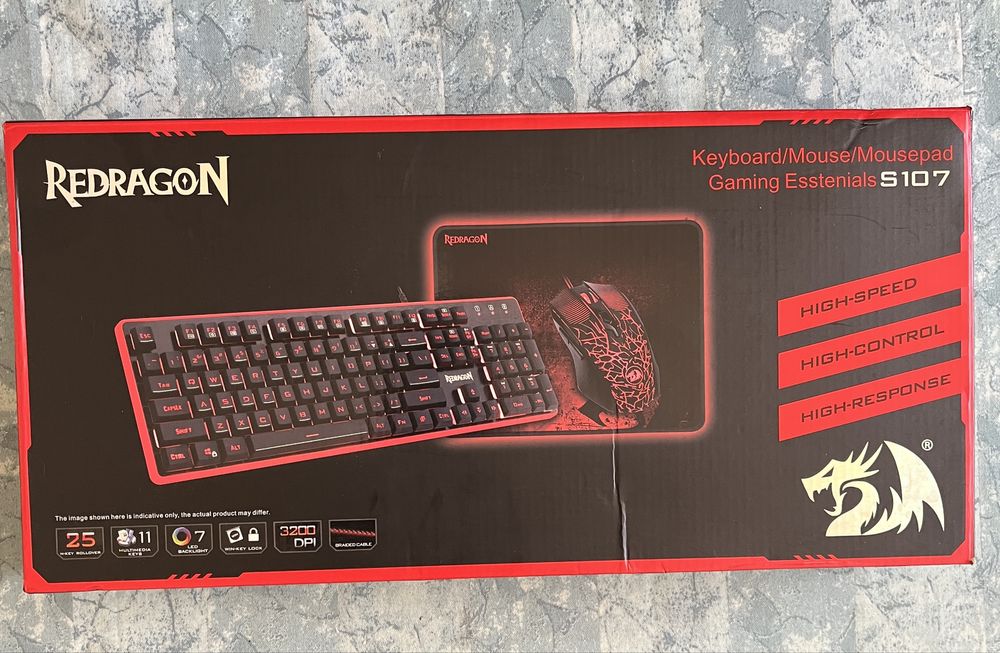 Kit gaming Redragon S107, tastatura+mouse+mousepad