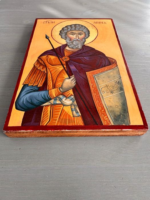 Икона на Свети Мина - изработена ръчно