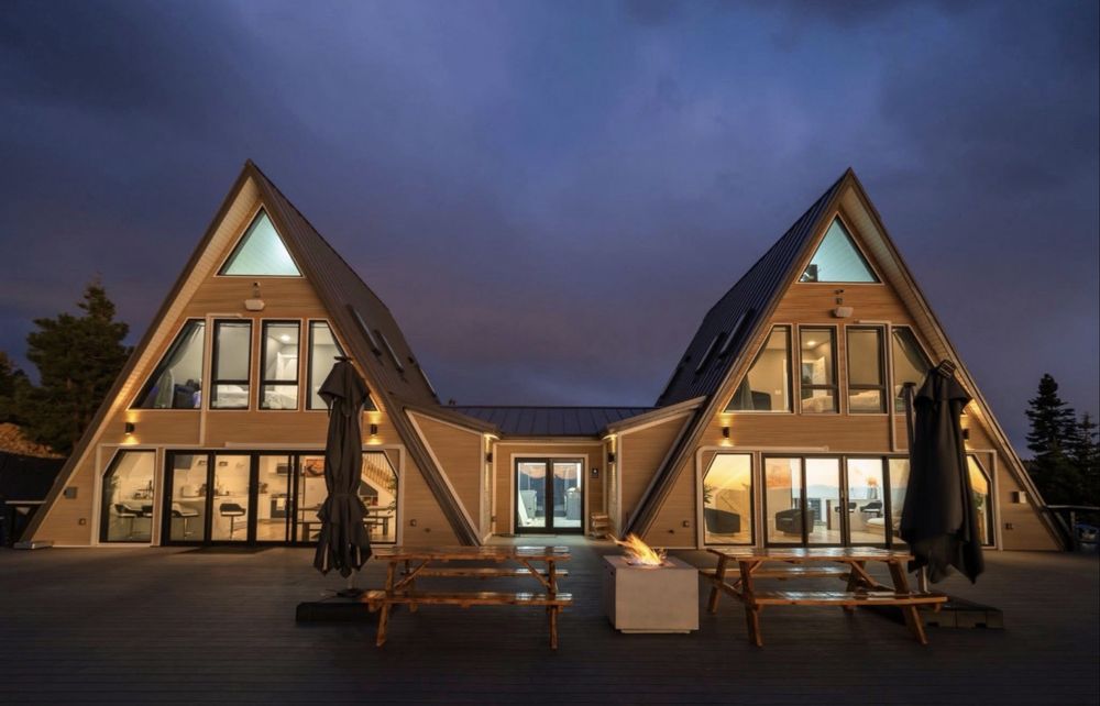 Cabane tip Aframe la cheie accept variante auto