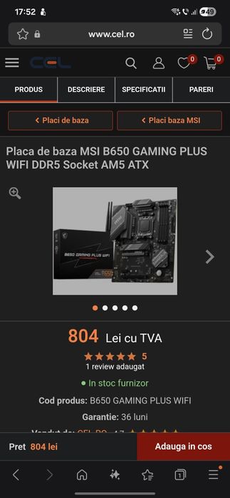 Placa de baza MSI B650 Gaming plus wifi AM5