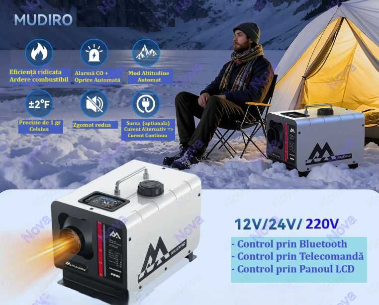 Sirocou/webasto Mudiro 8 kW Premium,Termostat Mobil,Bluetoth,Senzor CO