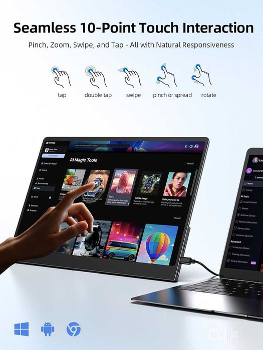 Портативный сенсорный монитор UPERFECT 15.6 FullHD Touchscreen